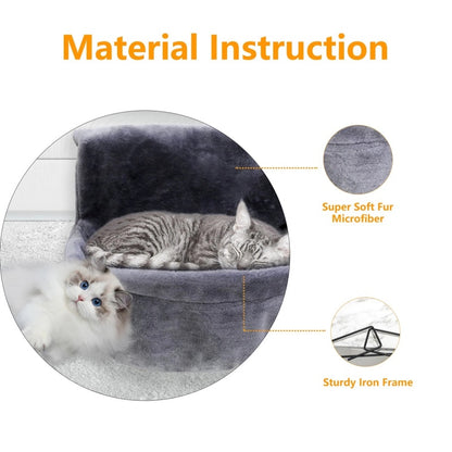 Cat Radiator Bed Warm Winter Basket Faux Fur Kitten Cradle Dog Hammock Puppy Pet