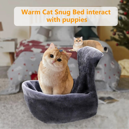 Cat Radiator Bed Warm Winter Basket Faux Fur Kitten Cradle Dog Hammock Puppy Pet