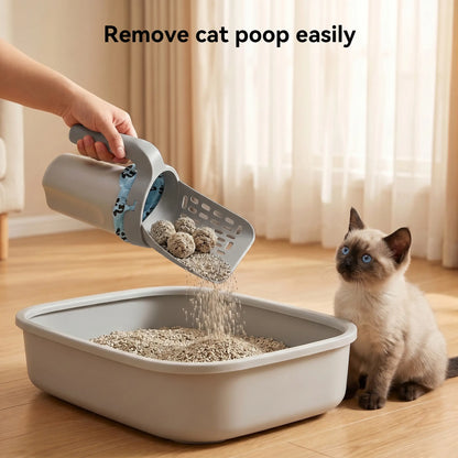 Pala Premium para Arena de Gatos | Recogedor 2 en 1 con Depósito Integrado, Bolsas de Repuesto y Manejo con Una Sola Mano
