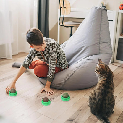 Pack de 4 Bolas de Catnip y Silvervine para Gatos | Juguetes Naturales para Limpiar los Dientes, Reducir el Estrés y Estimular el Juego