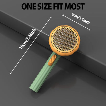 Pet Pumpkin Brush, Pet Grooming Self Cleaning Slicker Brush for Dogs Cats Puppy Rabbit, Cat Brush Grooming Gently Removes Loose Undercoat, Mats Tangled Hair Slicker Brush