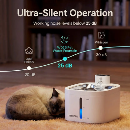 Fuente de Agua Inteligente Inalámbrica para Gatos y Perros | 3,5 L, Recargable por USB, Silenciosa y con Filtrado de Agua
