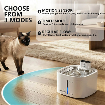 Fuente de Agua Inteligente Inalámbrica para Gatos y Perros | 3,5 L, Recargable por USB, Silenciosa y con Filtrado de Agua