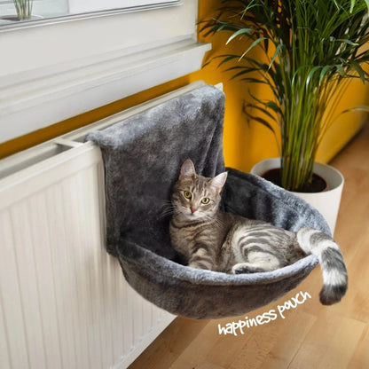 Cat Radiator Bed Warm Winter Basket Faux Fur Kitten Cradle Dog Hammock Puppy Pet