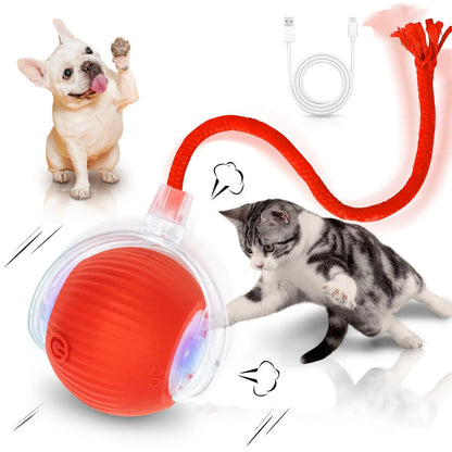 Juguete Interactivo Automático para Perros y Gatos PetPulse | Pelota Inteligente Recargable por USB con Evasión de Obstáculos y Movimiento Automático