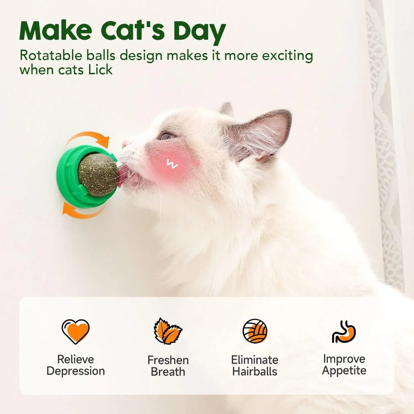 Pack de 4 Bolas de Catnip y Silvervine para Gatos | Juguetes Naturales para Limpiar los Dientes, Reducir el Estrés y Estimular el Juego