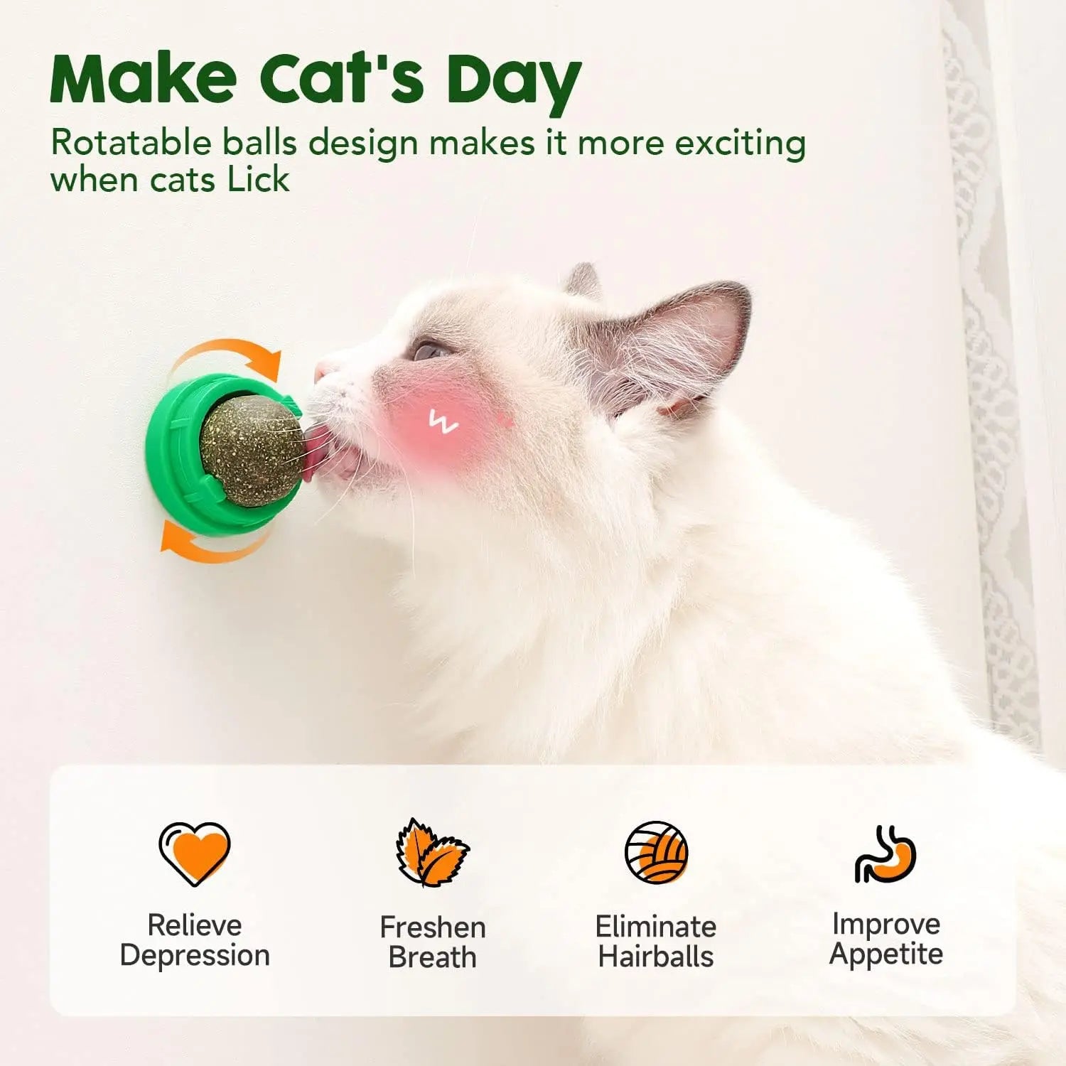 Pack de 4 Bolas de Catnip y Silvervine para Gatos | Juguetes Naturales para Limpiar los Dientes, Reducir el Estrés y Estimular el Juego