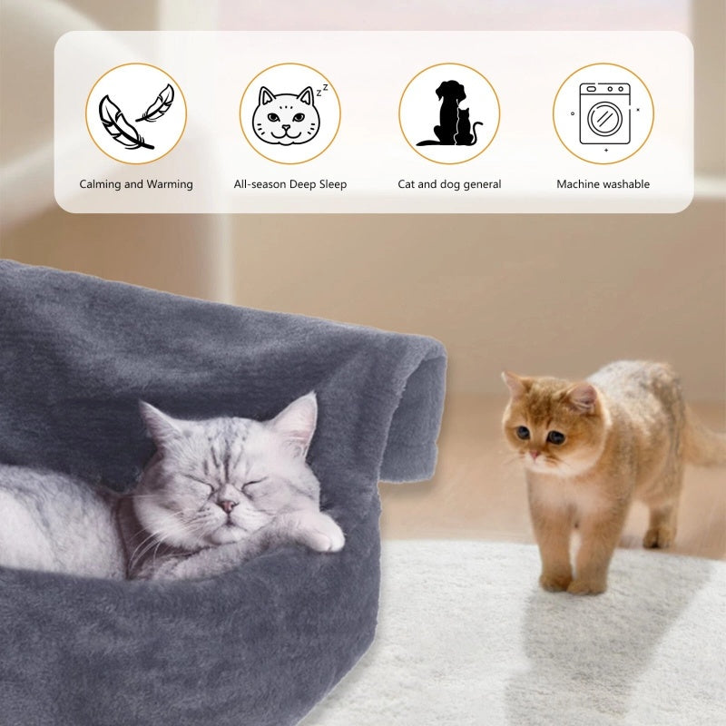 Cat Radiator Bed Warm Winter Basket Faux Fur Kitten Cradle Dog Hammock Puppy Pet